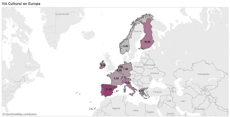 IVA Cultural en Europa
