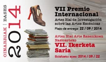 Últimos días para presentar propuestas a la 7º edición del Premio Internacional Artez Blai de Investigación sobre las Artes Escénicas