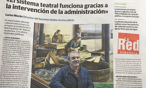 El presidente de La Red defiende el papel de la Administración como elemento fundamental para el sostenimiento del sistema teatral en España