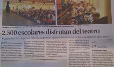 Las funciones escolares del Festival Barruguet en la prensa